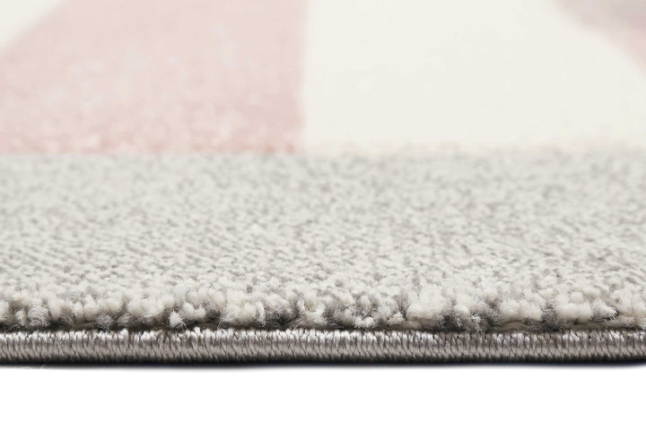 Sea Castle Teppich hellgrau rosa Kurzflor rechteckig