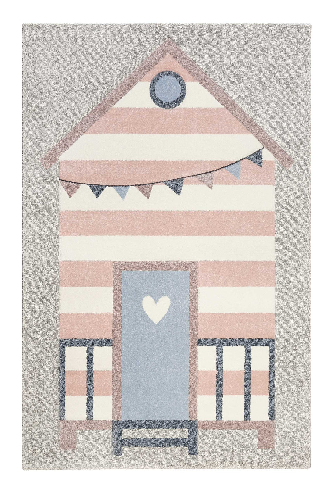 Sea Castle Teppich hellgrau rosa Kurzflor rechteckig