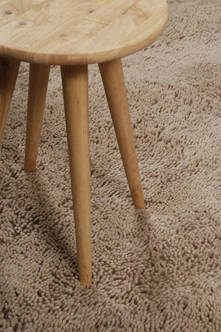 Seattle Shag Teppich creme beige Hochflor rechteckig