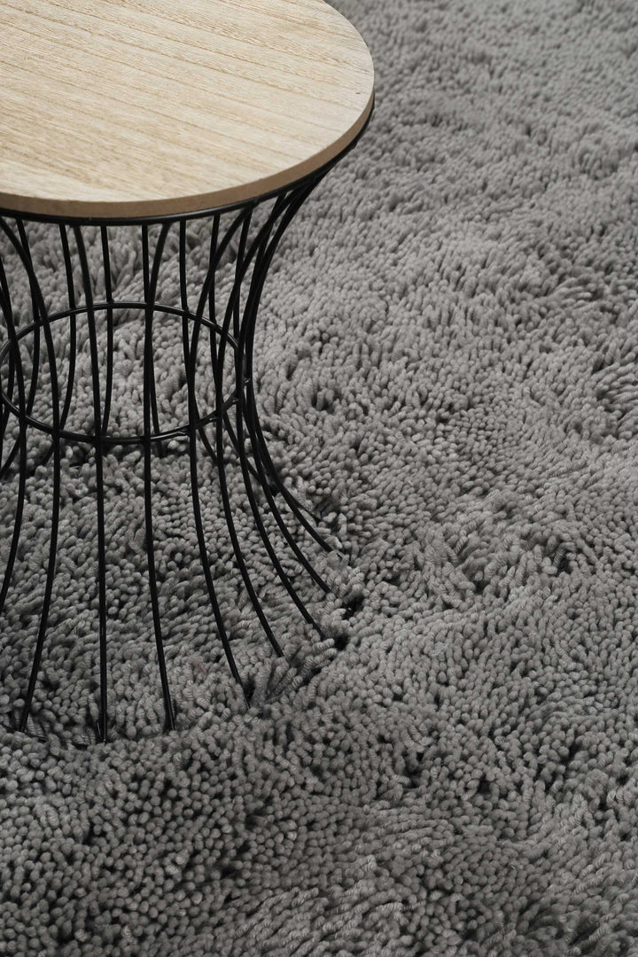 Seattle Shag Teppich hellgrau Hochflor rechteckig