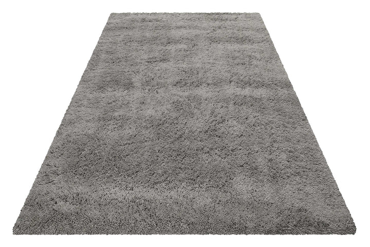 Seattle Shag Teppich hellgrau Hochflor rechteckig