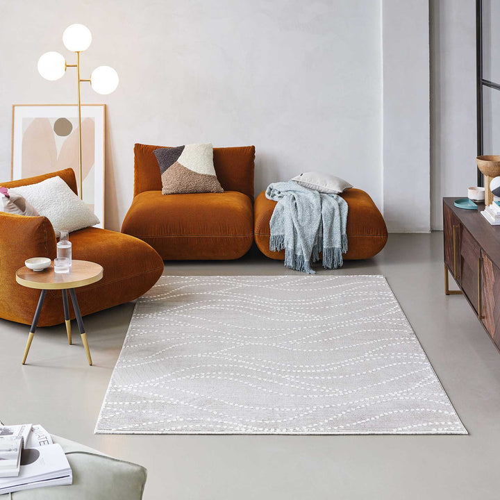 Selena Teppich beige Kurzflor rechteckig