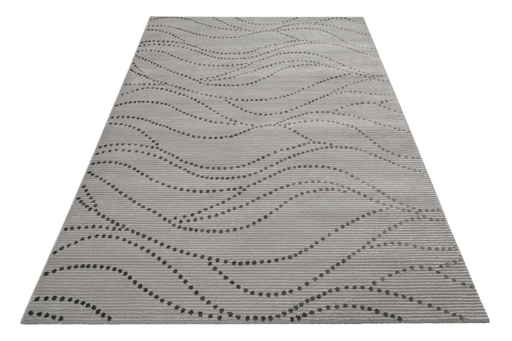 Selena Teppich grau Kurzflor rechteckig