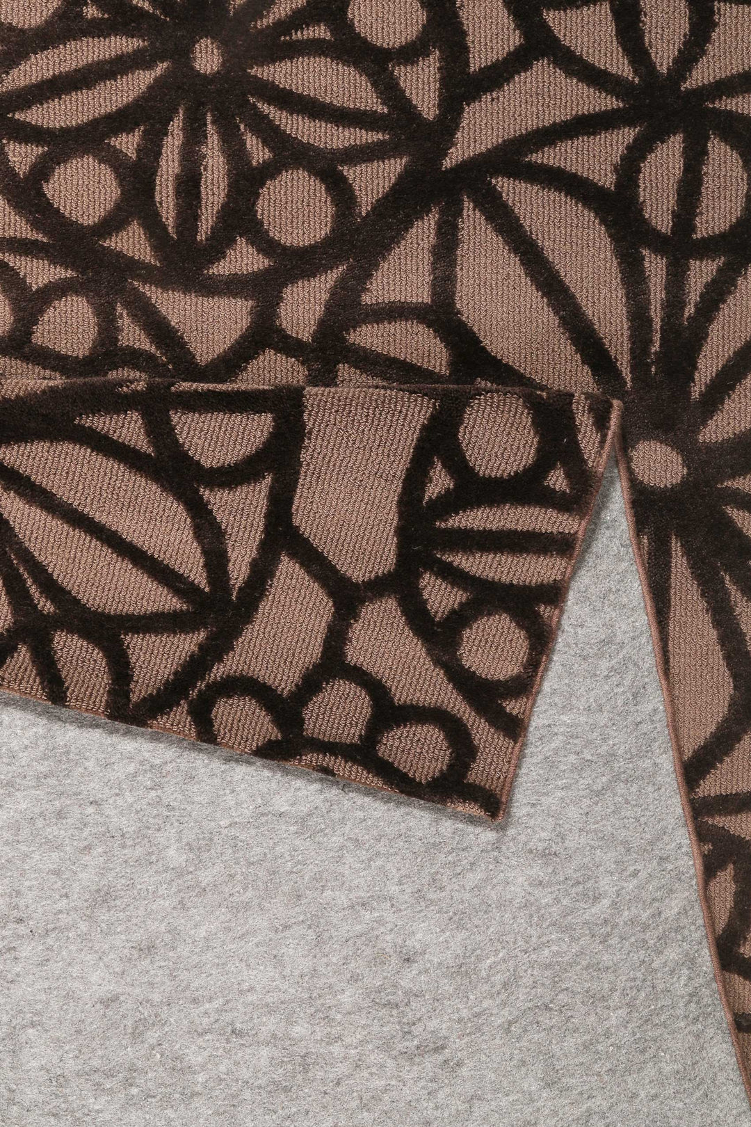 Society Circle Teppich braun  Kurzflor rechteckig