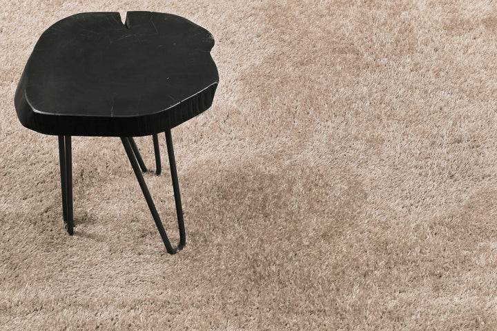 #Swagger Shag Teppich sand beige Hochflor rund