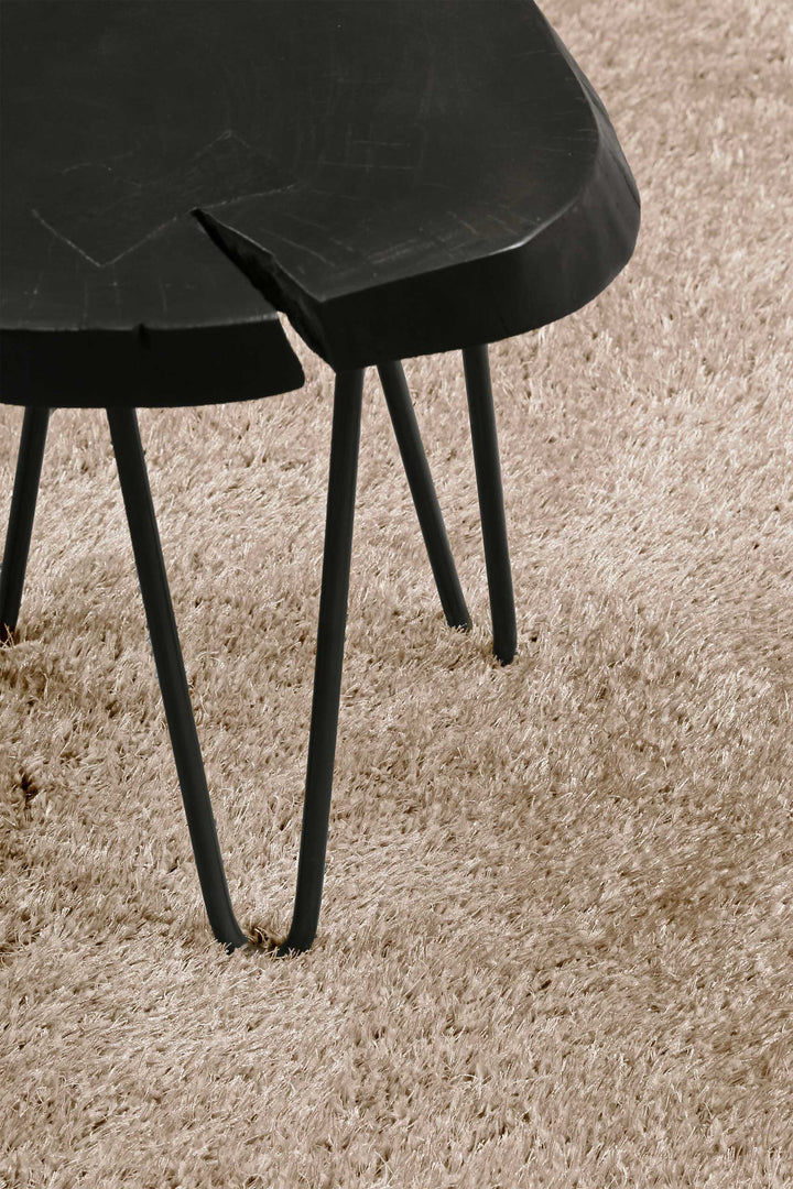 #Swagger Shag Teppich sand beige Hochflor rund