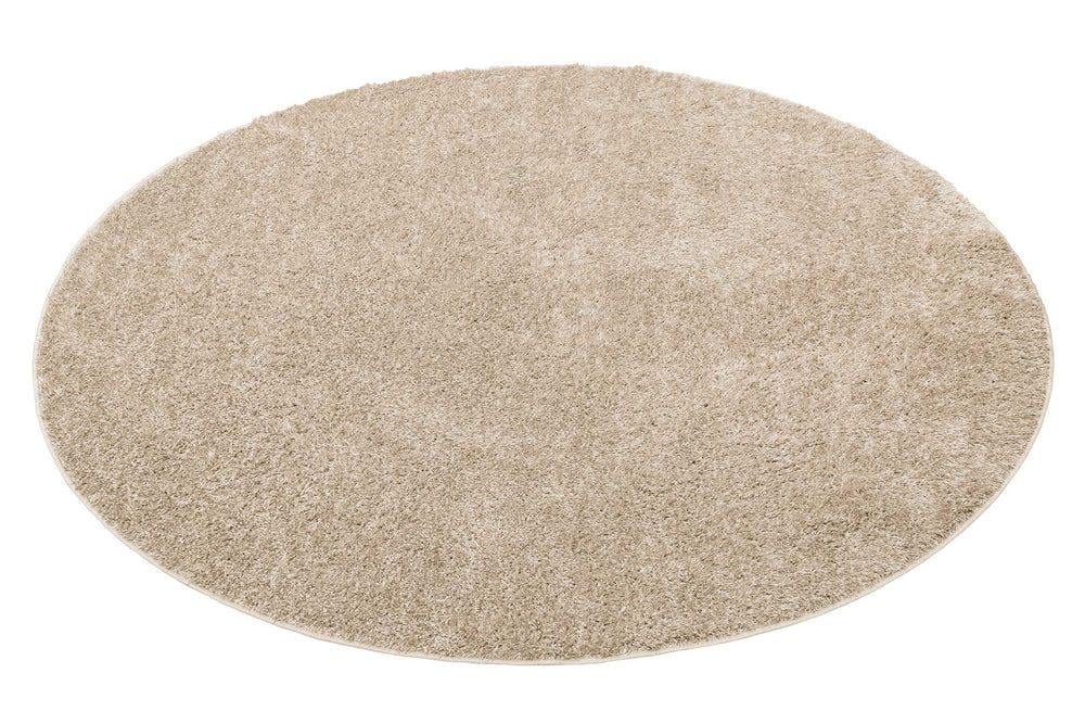 #Swagger Shag Teppich sand beige Hochflor rund