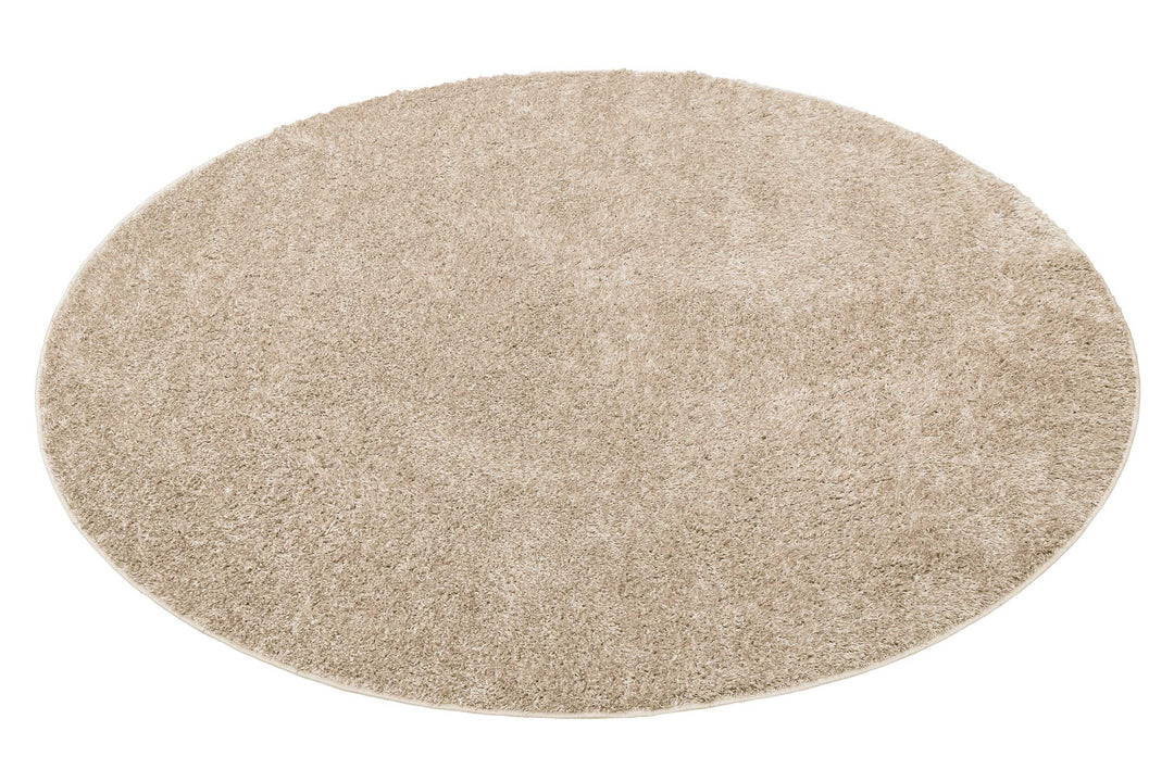 #Swagger Shag Teppich sand beige Hochflor rund