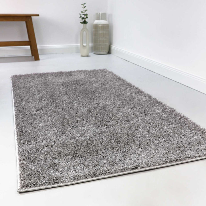 #Swagger Shag Teppich hellgrau Hochflor rechteckig