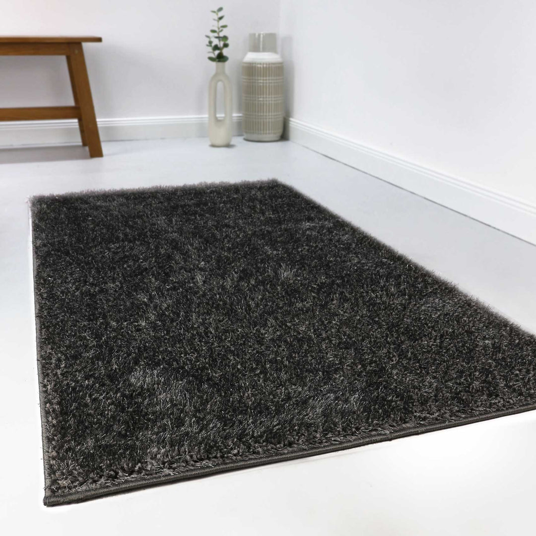 #Swagger Shag Teppich anthrazit grau Hochflor rechteckig