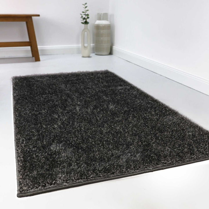 #Swagger Shag Teppich anthrazit grau Hochflor rechteckig