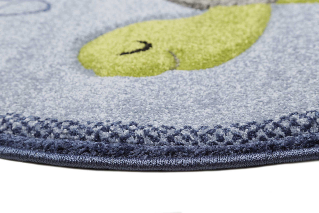 Turtle Teppich blau grün Kurzflor rechteckig