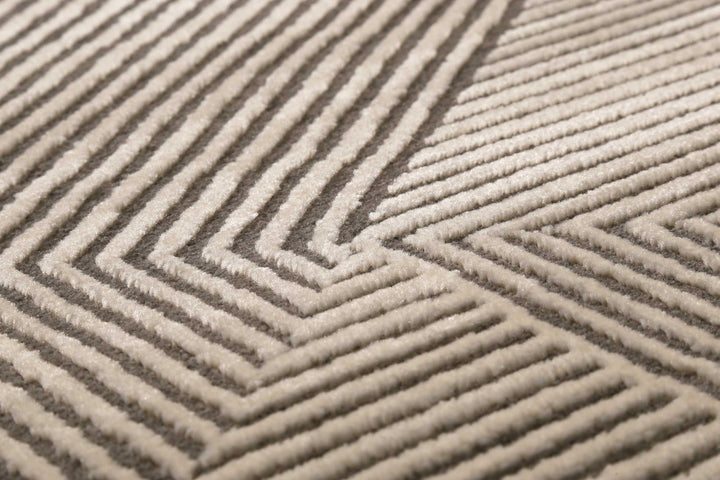 Velvet Groove Teppich beige Kurzflor rechteckig