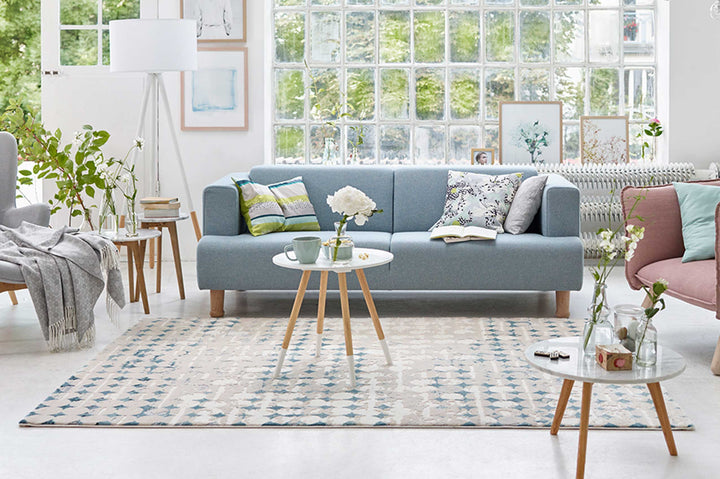 Velvet spots Teppich beige Kurzflor rechteckig