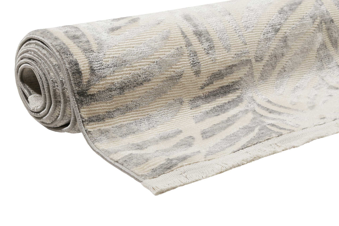 Victoria Teppich silber beige Kurzflor rechteckig