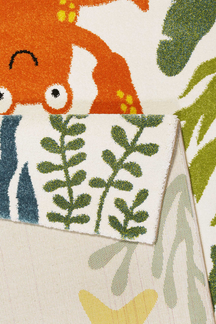 Waterworld Teppich beige bunt Kurzflor rechteckig