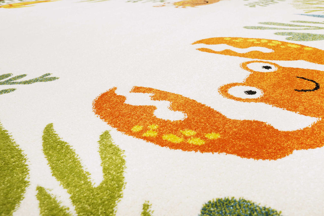 Waterworld Teppich beige bunt Kurzflor rechteckig