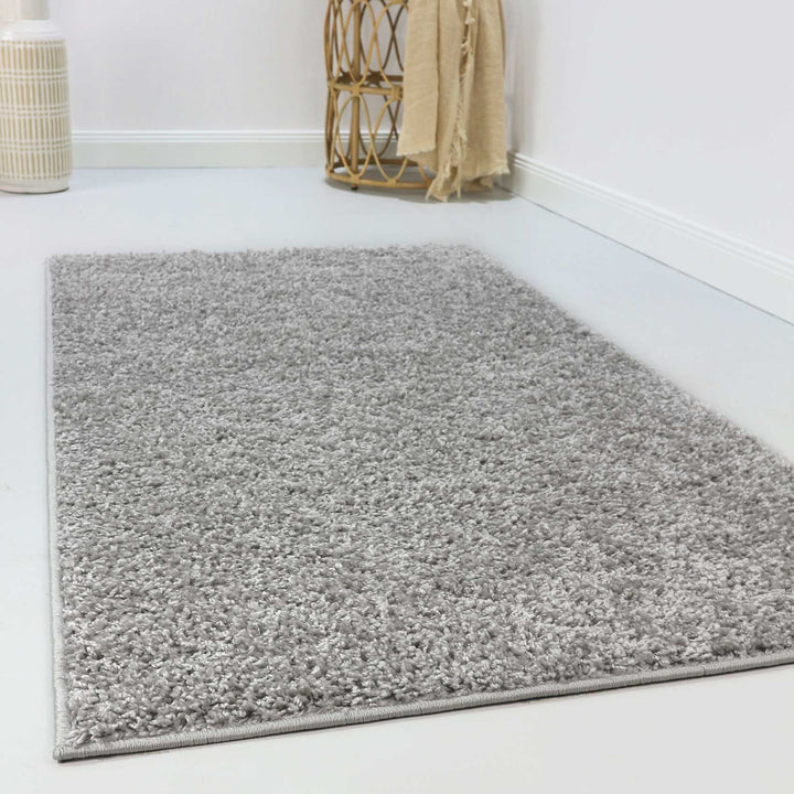 #Whisper Shag Teppich hellgrau Hochflor rechteckig