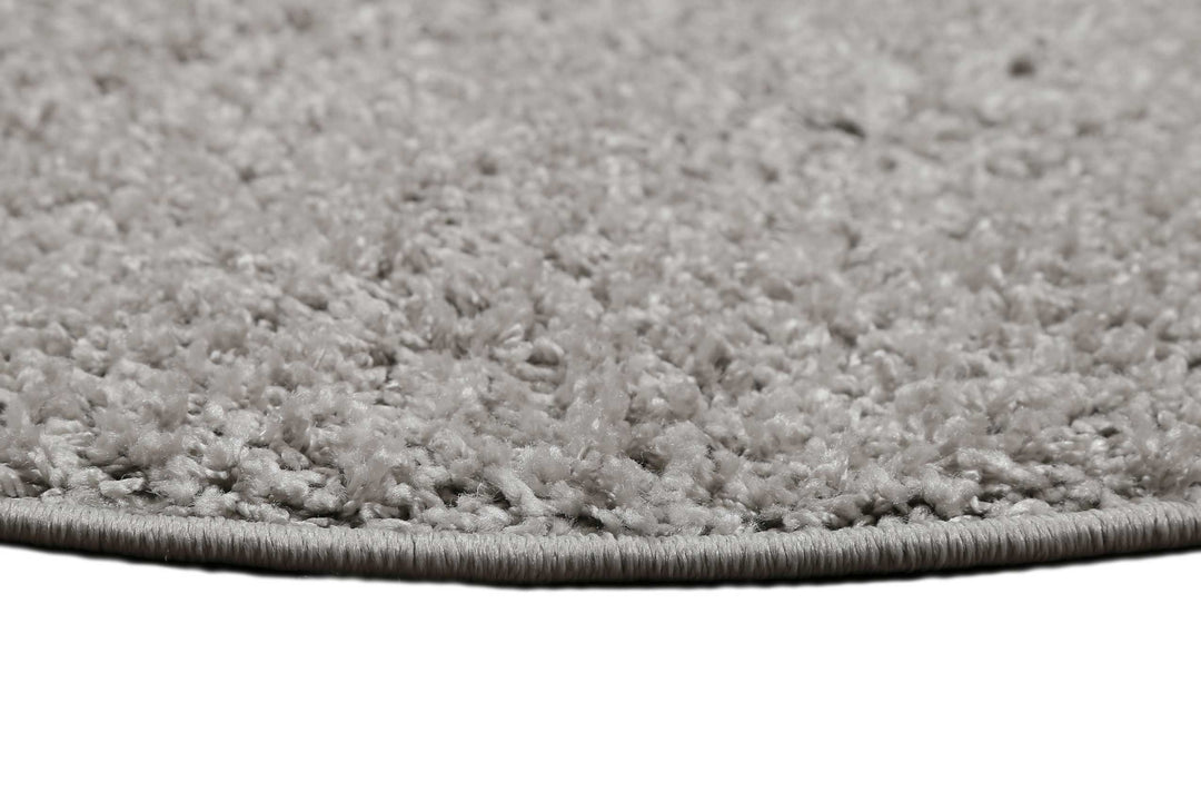#Whisper Shag Teppich hellgrau Hochflor rund