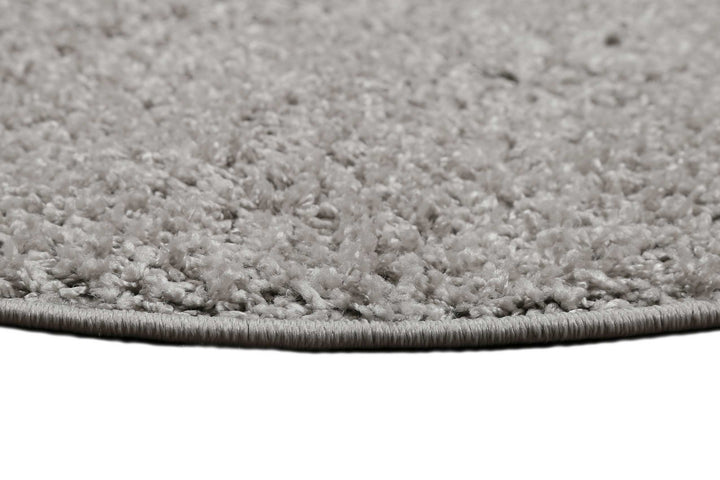 #Whisper Shag Teppich hellgrau Hochflor rund