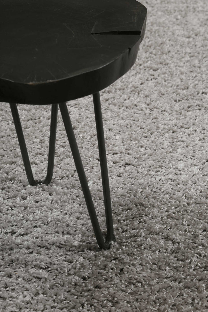 #Whisper Shag Teppich hellgrau Hochflor rund