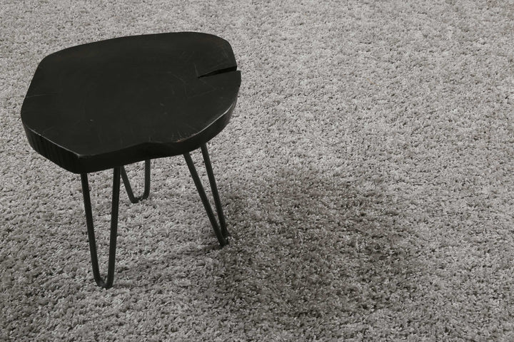 #Whisper Shag Teppich hellgrau Hochflor rund