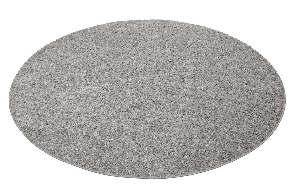 #Whisper Shag Teppich hellgrau Hochflor rund