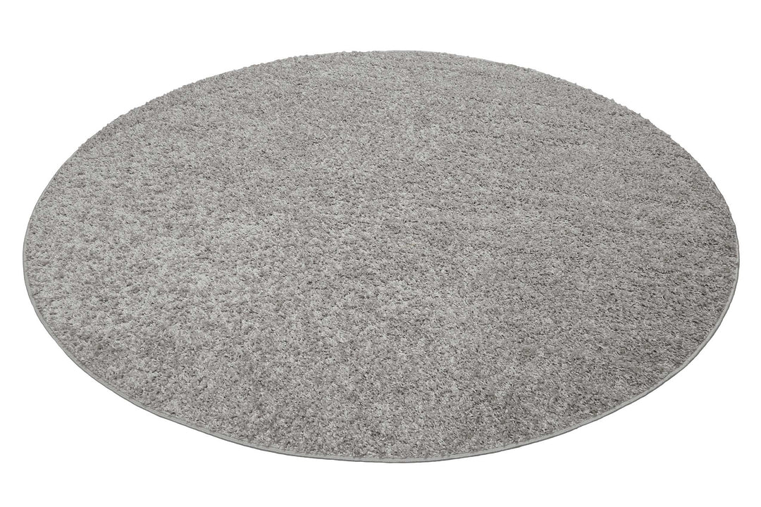 #Whisper Shag Teppich hellgrau Hochflor rund