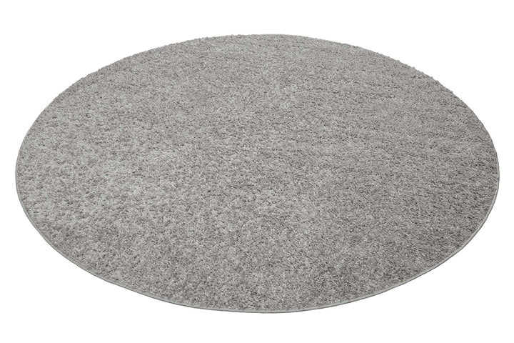 #Whisper Shag Teppich hellgrau Hochflor rund