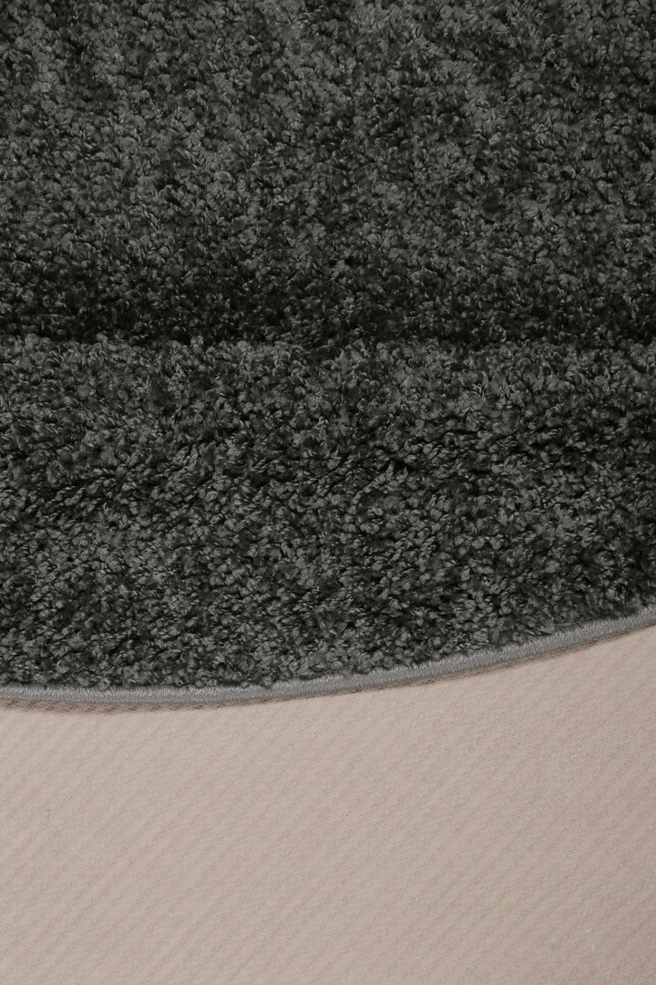 #Whisper Shag Teppich anthrazit grau Hochflor rund