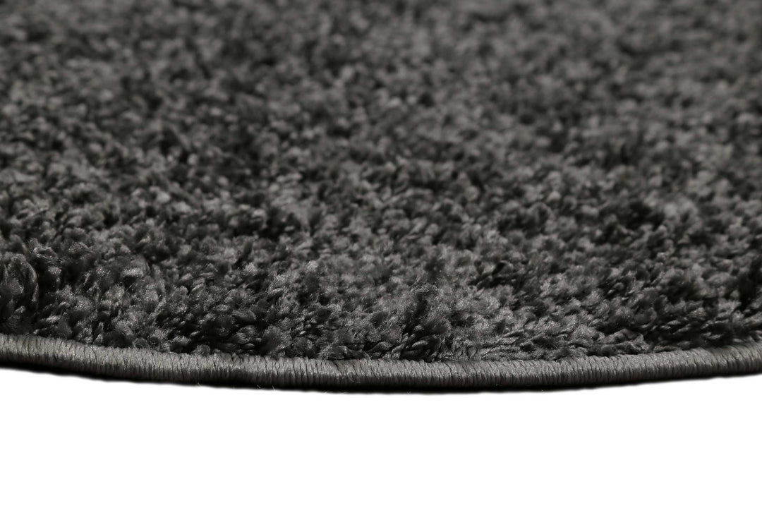 #Whisper Shag Teppich anthrazit grau Hochflor rund