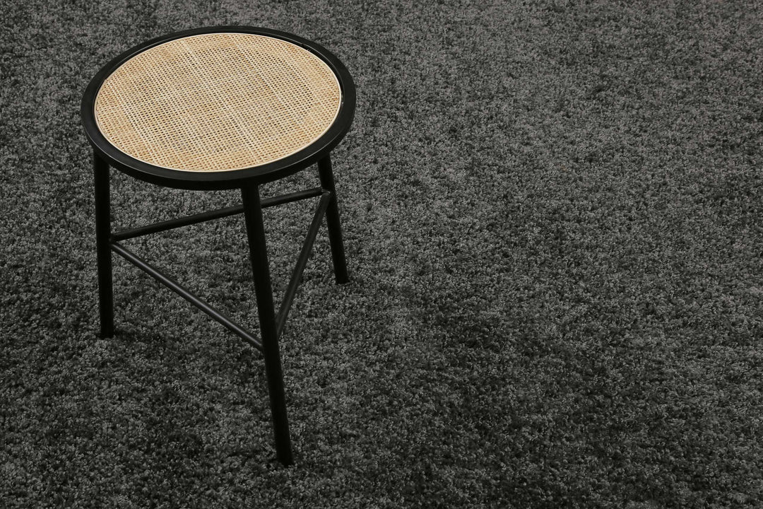 #Whisper Shag Teppich anthrazit grau Hochflor rund