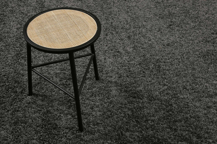 #Whisper Shag Teppich anthrazit grau Hochflor rund