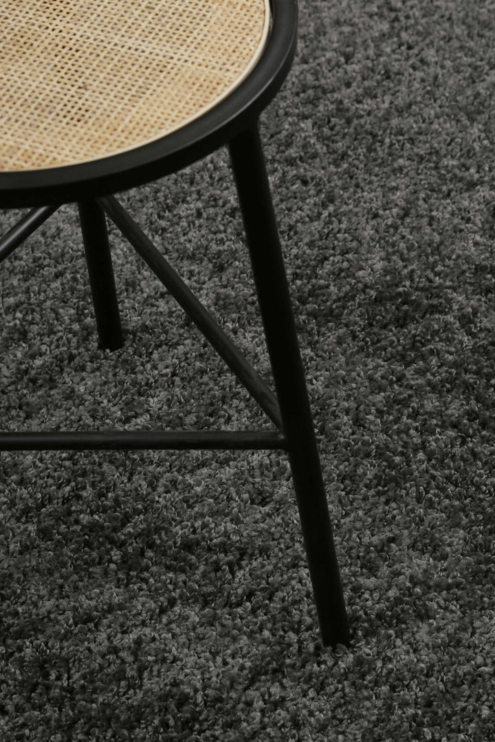 #Whisper Shag Teppich anthrazit grau Hochflor rund