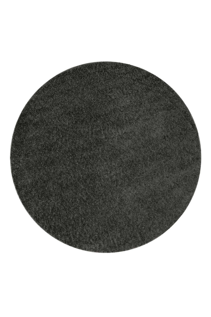 #Whisper Shag Teppich anthrazit grau Hochflor rund