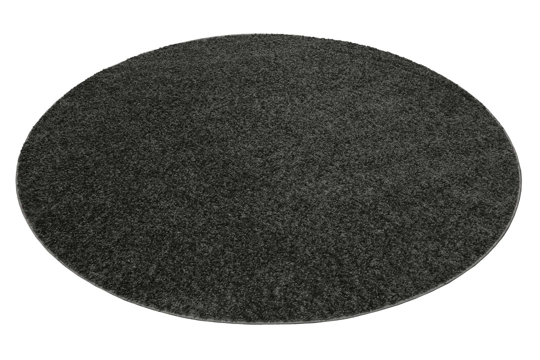 #Whisper Shag Teppich anthrazit grau Hochflor rund