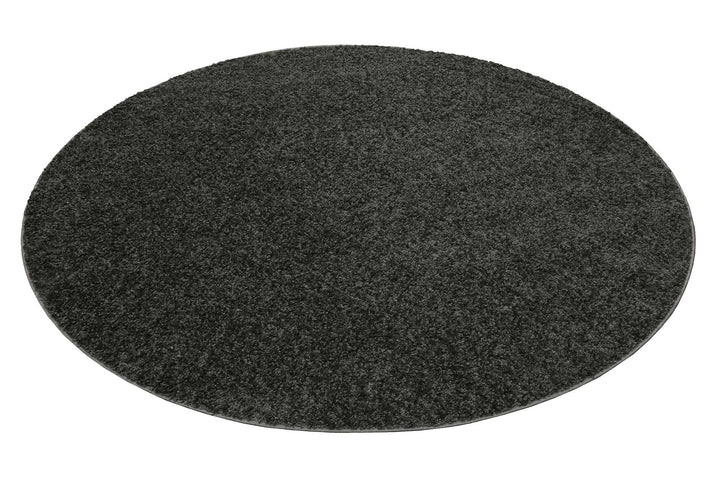 #Whisper Shag Teppich anthrazit grau Hochflor rund