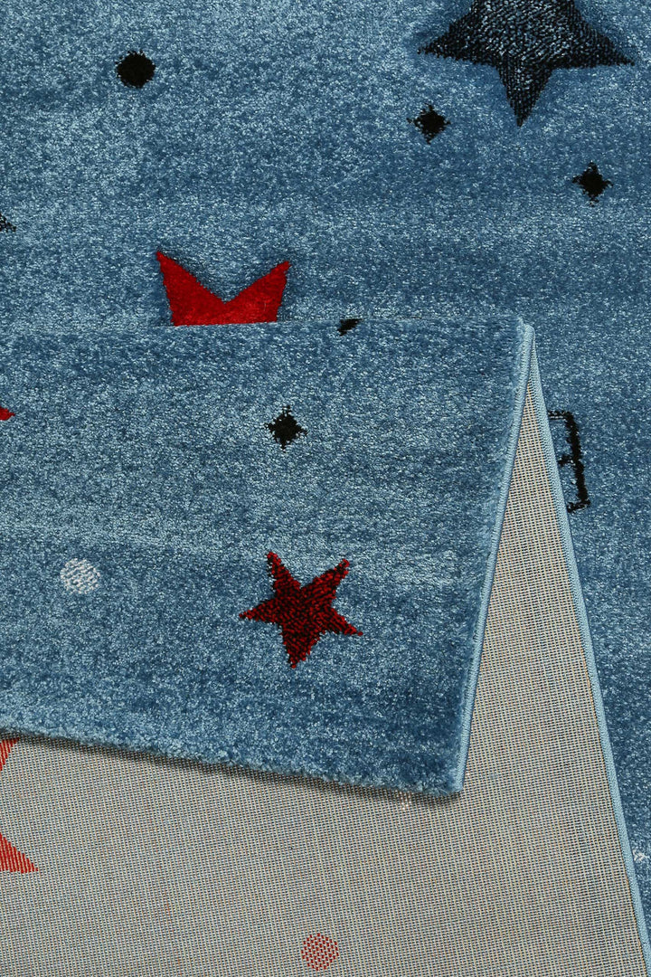 Yoda Teppich blau Kurzflor rechteckig