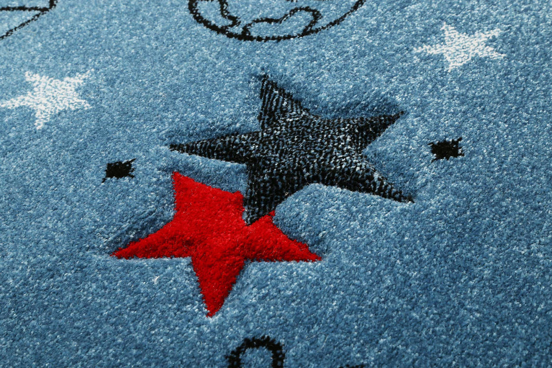 Yoda Teppich blau Kurzflor rechteckig