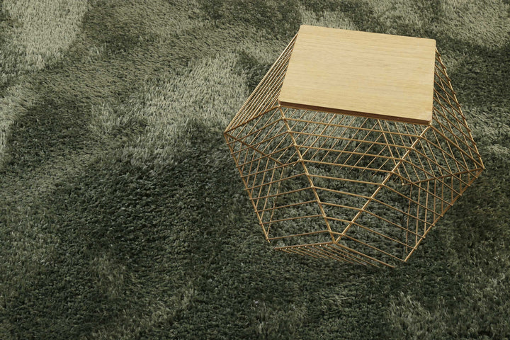 Yogi Teppich grün Hochflor rund