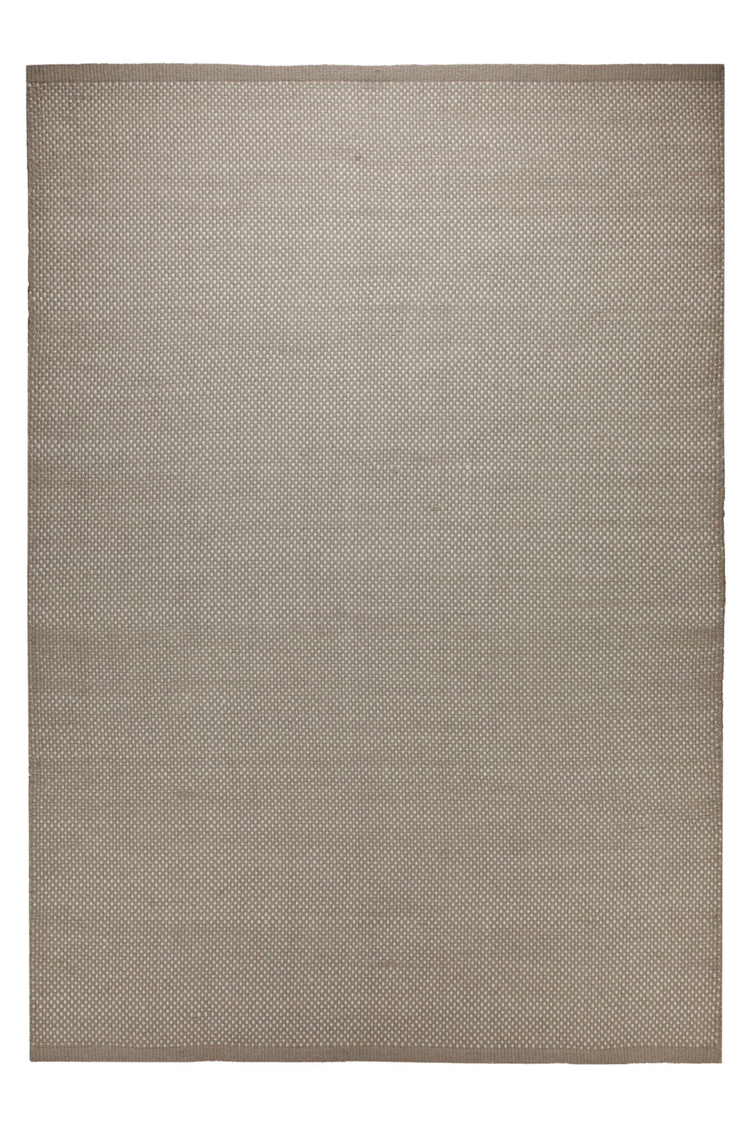 Handwebteppich Wolle Feinstruktur greige 160x230 cm – Freigestellte Ansicht von oben