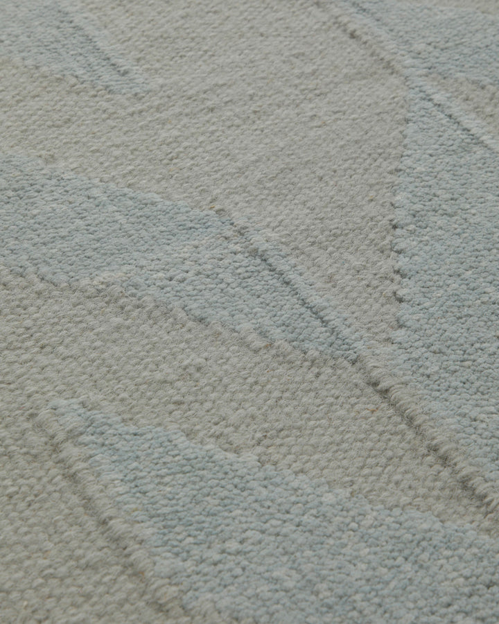Fall Handwebteppich Wolle Chenille Chevron mint 160x230 cm – Detailansicht des Flors