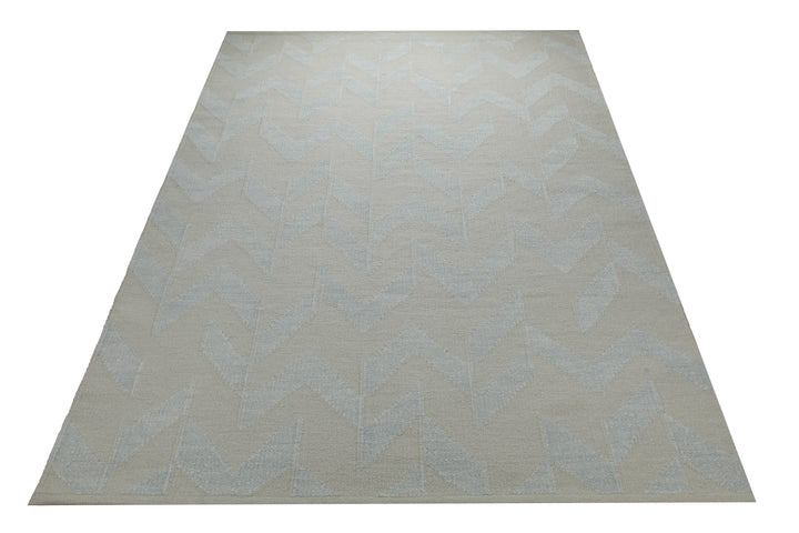 Fall Handwebteppich Wolle Chenille Chevron mint 160x230 cm – im Wohnraum in Szene gesetzt