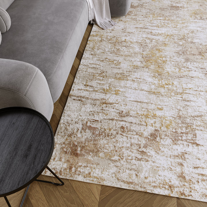 Feel Vintage Teppich gold Kurzflor rechteckig