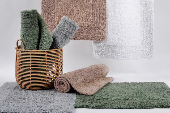 Finn Badteppich beige Kurzflor rechteckig