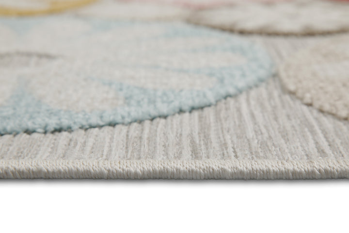 Flowerdrops Outdoor beige Kurzflor rechteckig