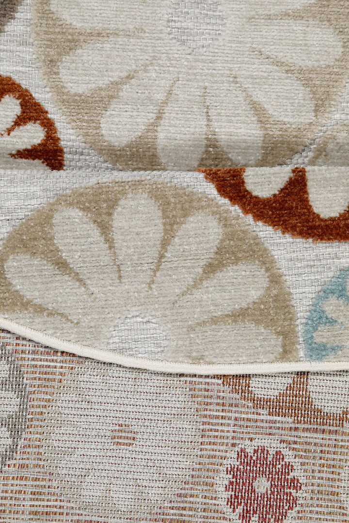 Flowerdrops Outdoor beige Kurzflor rund