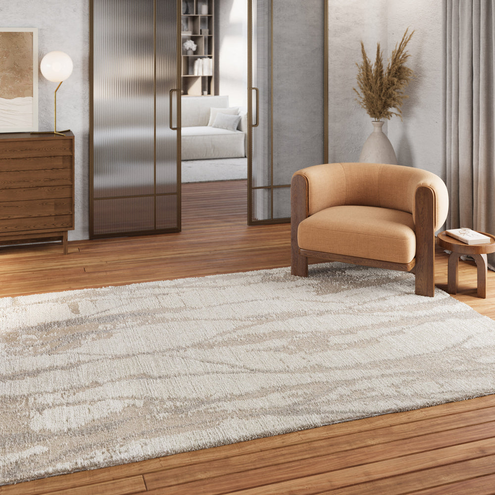 Fynn Teppich creme beige Kurzflor rechteckig