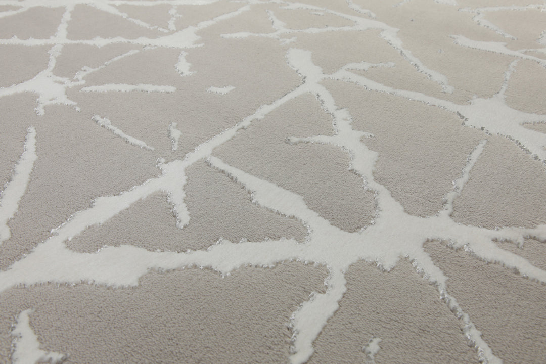 160x230 Teppich Wohnzimmer Creme Weiß