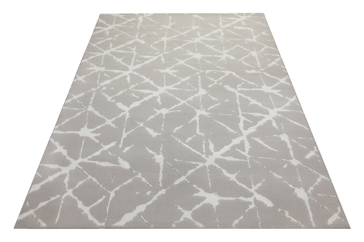 160x230 Teppich Wohnzimmer Creme Weiß
